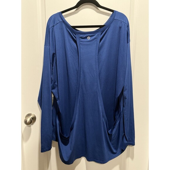 Foretond Blue Workout Top 4XL Women’s Plus Athletic Shirt XXXXL - Picture 3 of 9